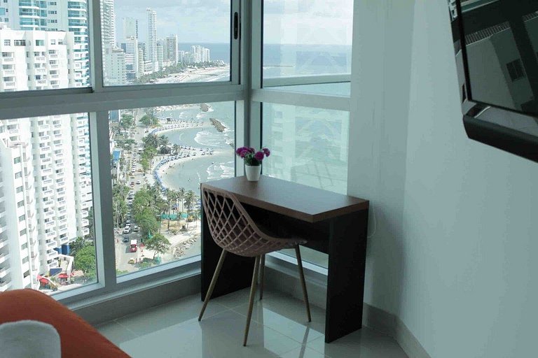 U-GO Panoramablick Bocagrande: Meer und Skyline