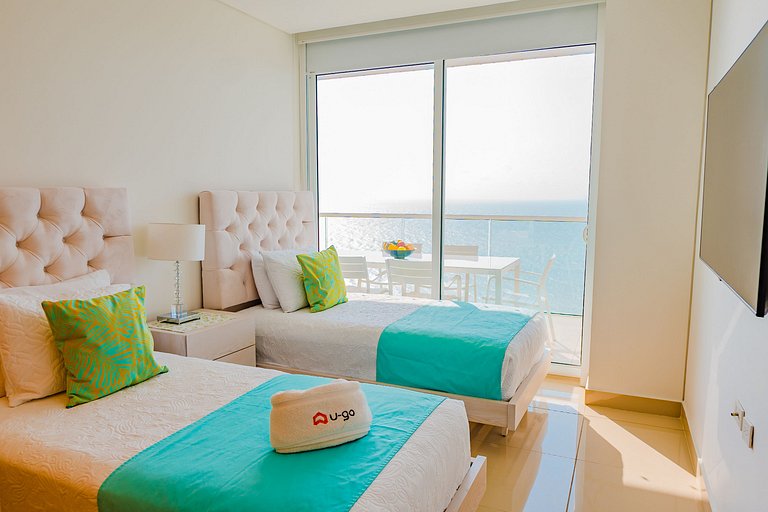 U-GO Appt Moderne à Bocagrande - Vue sur la Plage