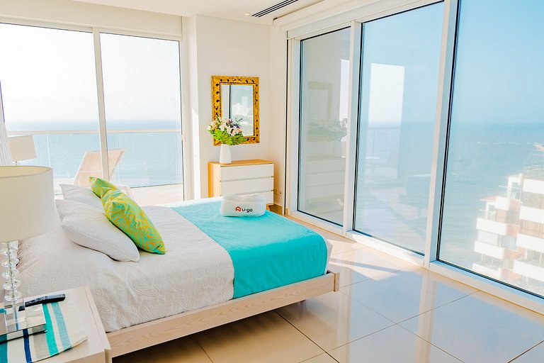U-GO Moderno Apto en Bocagrande - Vista a la Playa