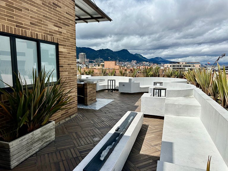 U-GO Moderno Apartaestudio en El Chicó con Balcón