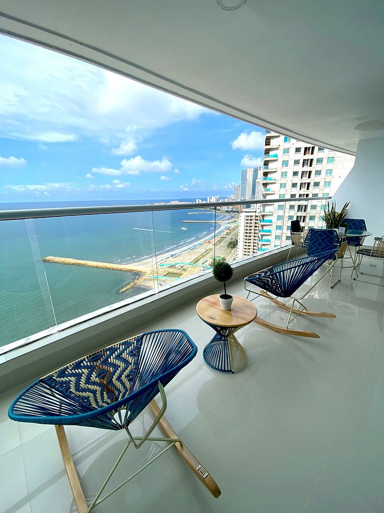 Apartamento premium en Bocagrande con vista al mar
