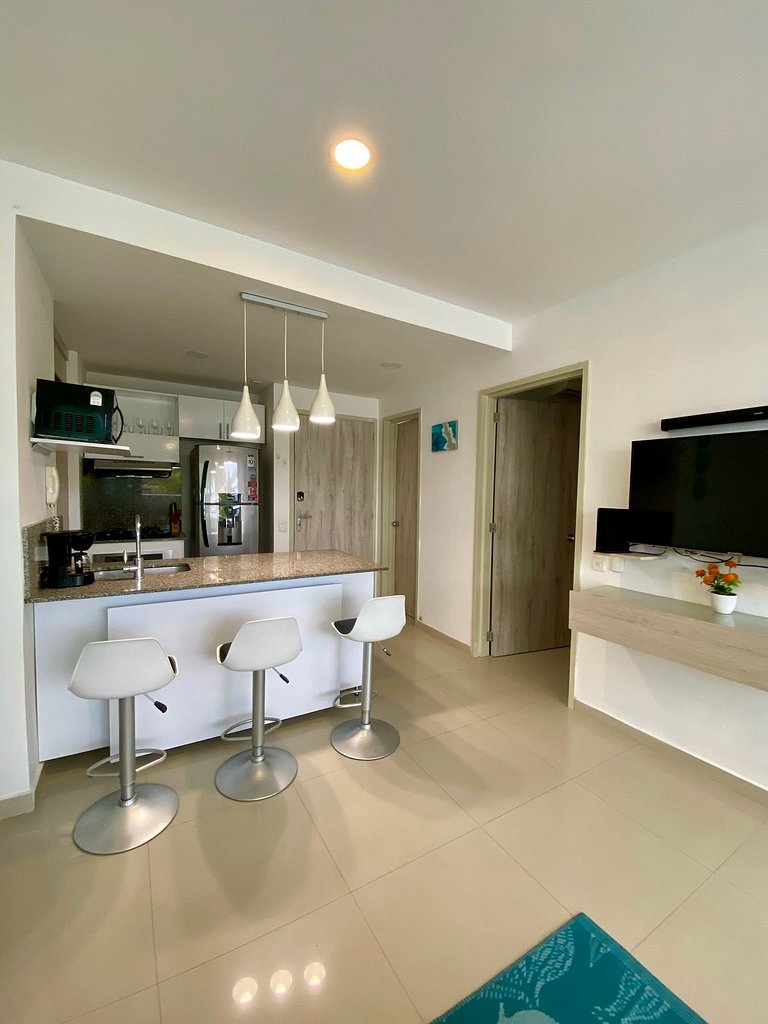 Apartment mit Meerblick | Privater Strand und Pool