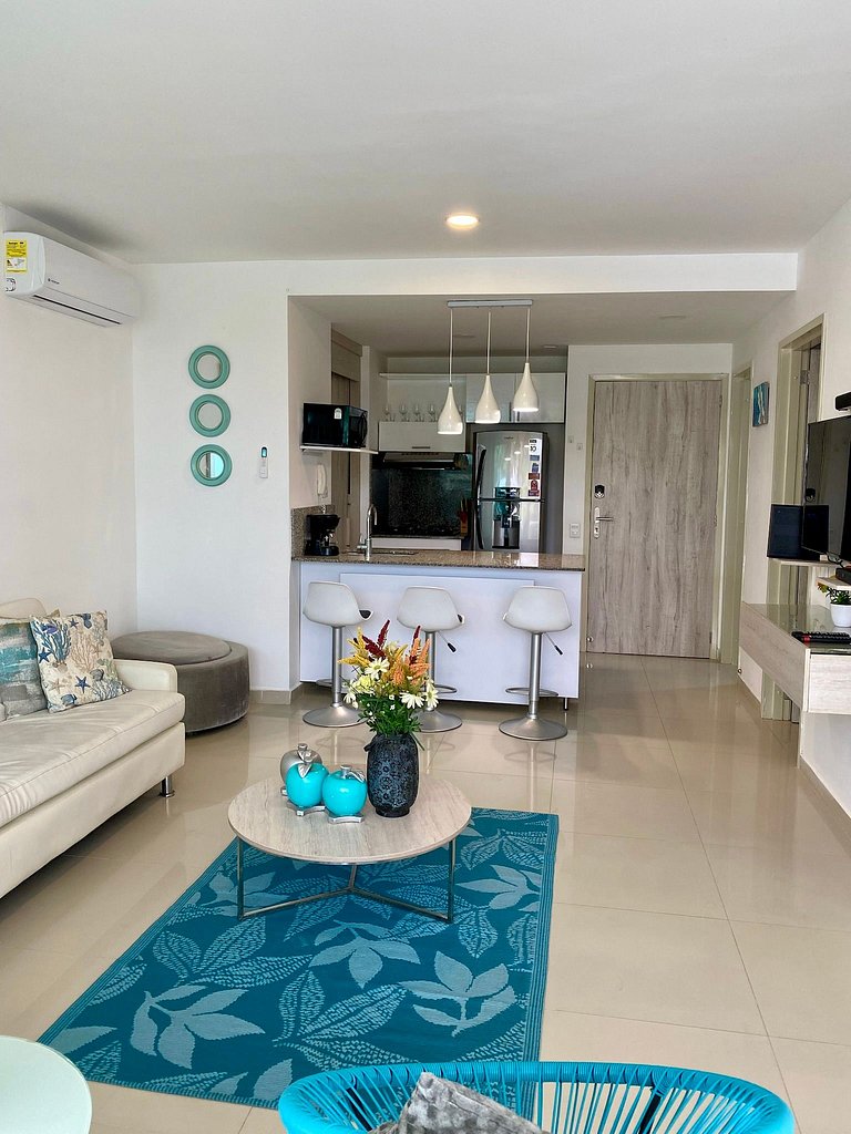 Apartment mit Meerblick | Privater Strand und Pool