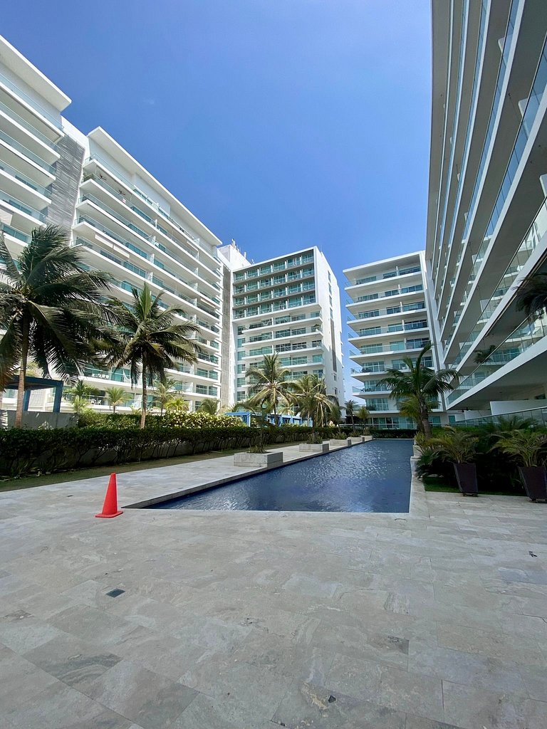 Apartment mit Meerblick | Privater Strand und Pool
