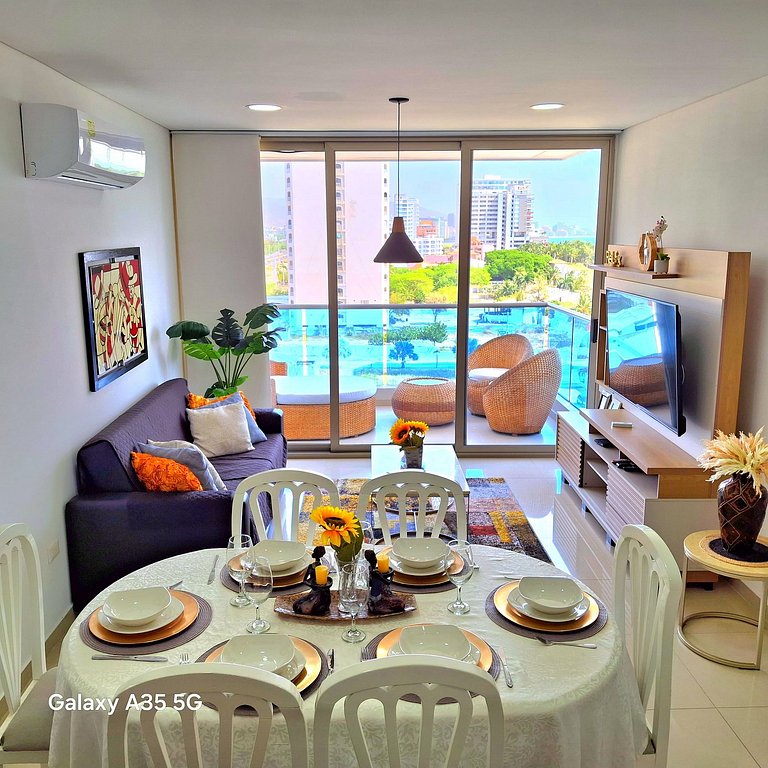 U-GO: Apto en Club de Playa con Vista al Mar