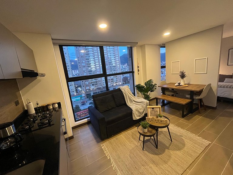 U-GO Apartaestudio con sofácama Vista a la Ciudad