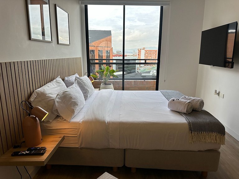 Apartaestudio in Chapinero mit Grillplatz und Fitnessstudio