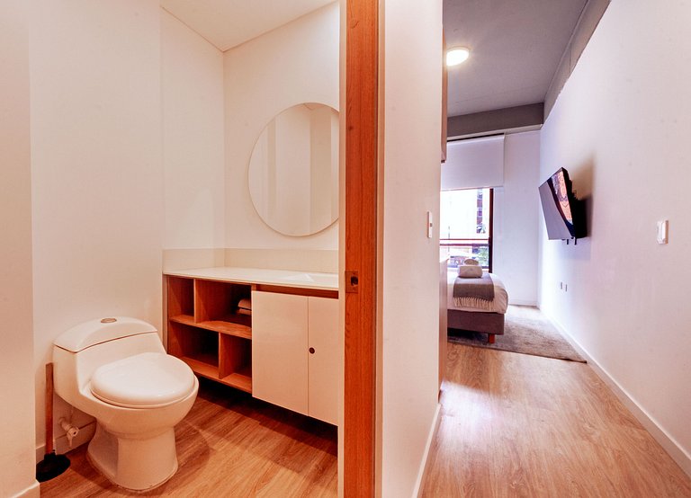 Modernes Studio in Chapinero mit Fitnessstudio