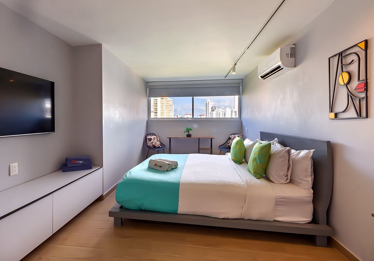 Luxuriöses Apt in El Laguito mit Meerblick-Balkon