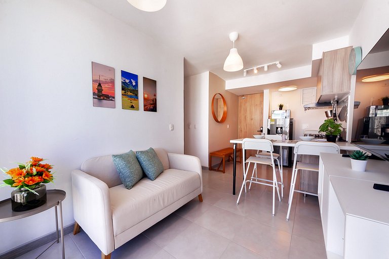 Vista Panorámica al Mar + Balcón Privado | Apto U-GO