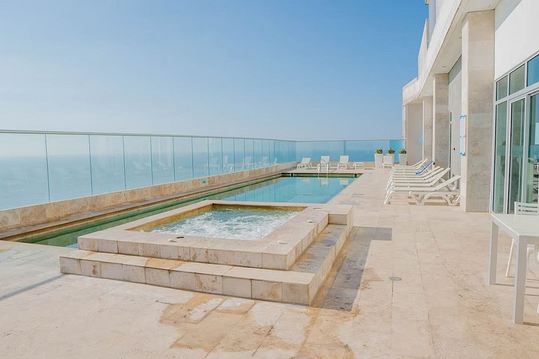 Meerblick und Pool in El Laguito