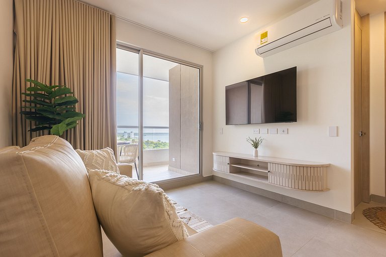 Apto con Terraza y Vista al Mar y la ciudad | U-GO