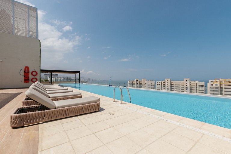 Balkon mit Meerblick | In der Nähe des Strandes