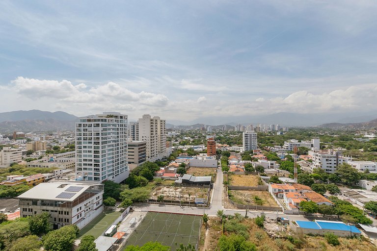 Suite with City and Mountain View