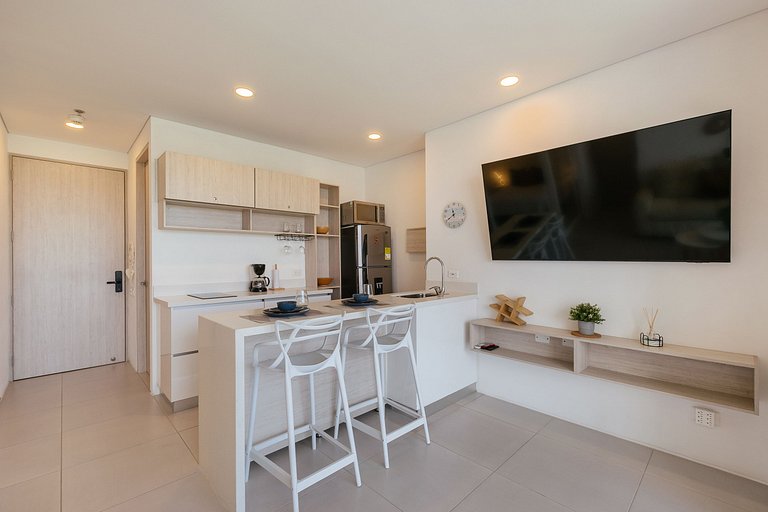 Appartement avec jacuzzi privé face à la mer