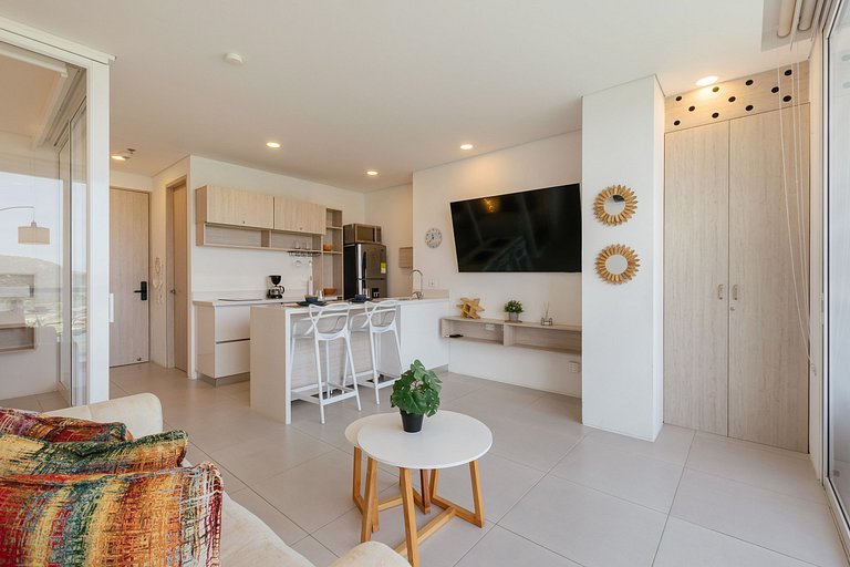 Appartement avec jacuzzi privé face à la mer
