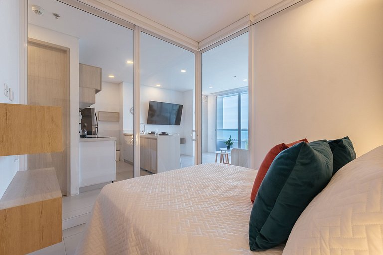 Apto con Jacuzzi Privado Frente al Mar
