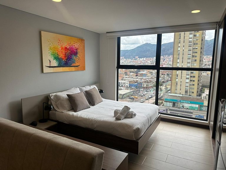 U-GO Apartaestudio en Bogotá con Vista a la Ciudad