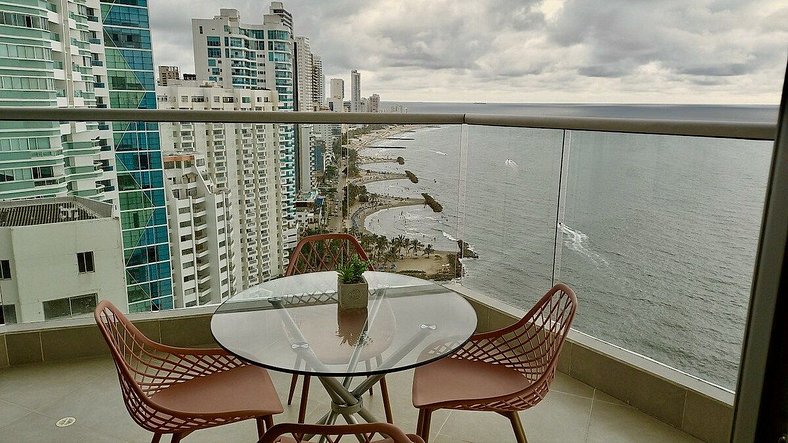 U-GO Apto en Bocagrande con Vista al Mar y Skyline